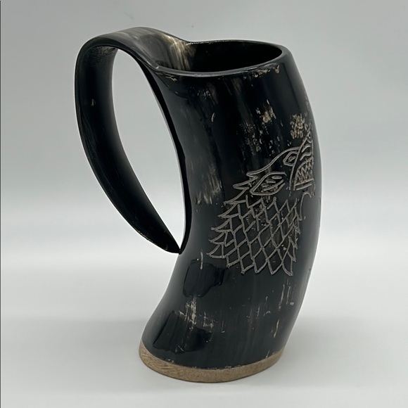 2373- Black Viking Drinking Horn Mug NWT - Picture 1 of 8
